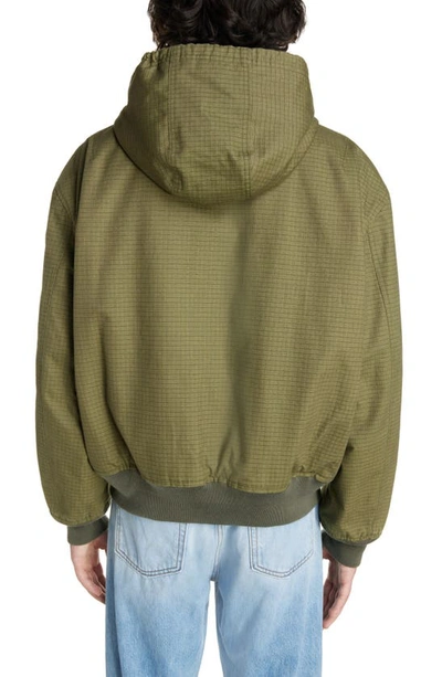 Shop Acne Studios Padded Cotton Ripstop Jacket In Olive Green