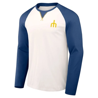 Shop Darius Rucker Collection By Fanatics White/navy Seattle Mariners Team Color Raglan T-shirt