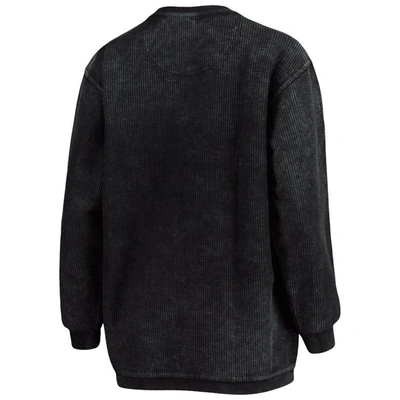 Pressbox Black South Carolina Gamecocks Comfy Cord Vintage Wash Basic Arch Pullover Sweatshirt In Black