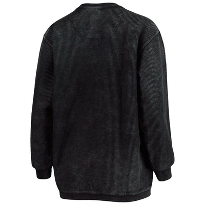 Pressbox Black South Carolina Gamecocks Comfy Cord Vintage Wash Basic Arch Pullover Sweatshirt In Black