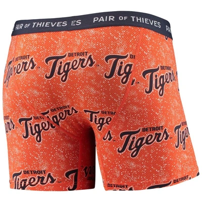 Shop Pair Of Thieves Orange/navy Detroit Tigers Super Fit 2-pack Boxer Briefs Set