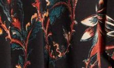 Shop Ulla Johnson Renata Floral Ruffle Silk Dress In Obsidian
