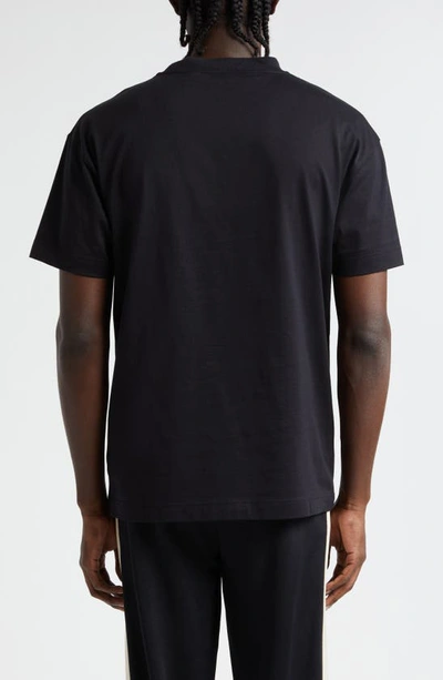 Shop Palm Angels Studded Monogram Cotton Crewneck T-shirt In Black Gunmetal