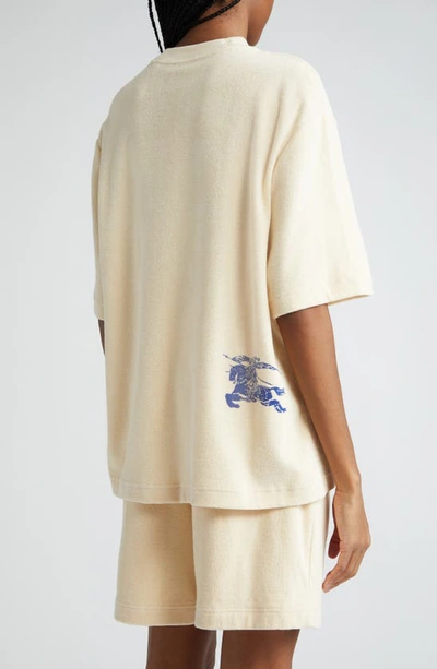 Shop Burberry Oversize Soft Cotton Terry Cloth Lounge T-shirt In Calico