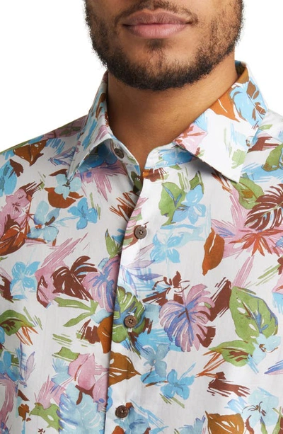 Shop Rodd & Gunn Upper Charlton Floral Short Sleeve Button-up Shirt In Dusty Rose