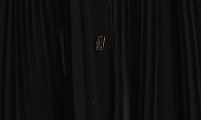 Shop Proenza Schouler Pleated Sheer Panel Long Sleeve Shirtdress In Black