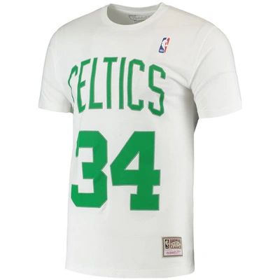 Shop Mitchell & Ness Paul Pierce White Boston Celtics Hardwood Classics Stitch Name & Number T-shirt