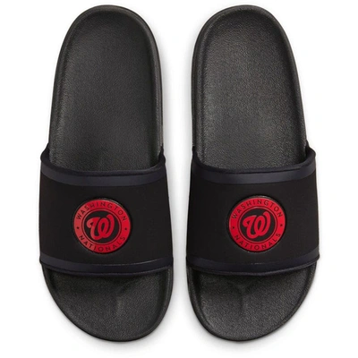 Shop Nike Washington Nationals Off-court Wordmark Slide Sandals In Black