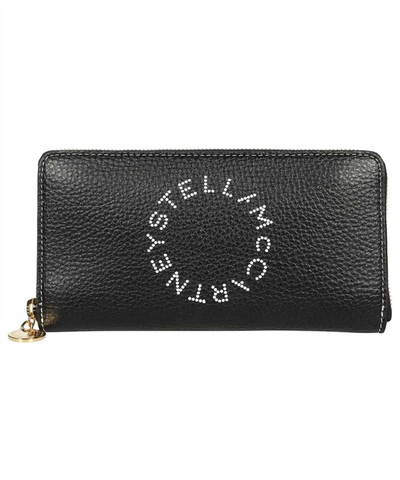 Shop Stella Mccartney Stella Logo Continental Wallet In Black