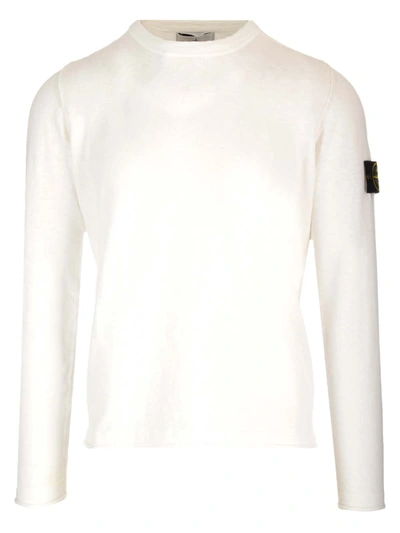 Shop Stone Island Crew-neck Sweater In Bianco