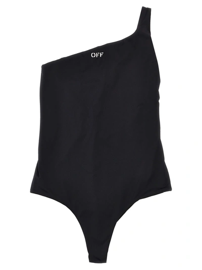 Shop Off-white Off Stamp One-piece Swimsuit In Black