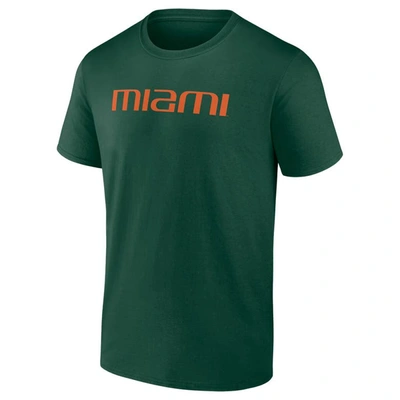 Shop Fanatics Branded Green Miami Hurricanes Game Day 2-hit T-shirt