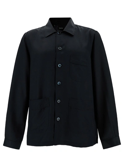 Shop Tom Ford Camicia Pigiama In Silk Twill In Black