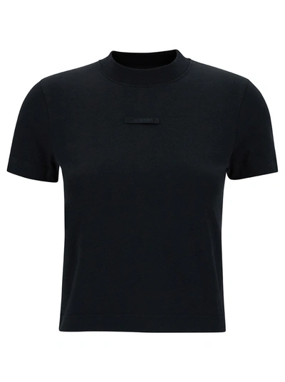 Shop Jacquemus Le Tshirt Gros Grain In Black