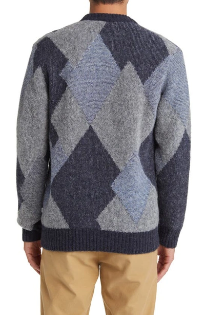 Shop Nn07 Brady 6531 Jacquard Wool Blend Crewneck Sweater In Grey Melange