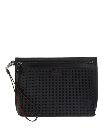 Shop Christian Louboutin Citypouch Spike Bag In Black/black