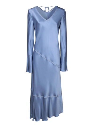 Shop Acne Studios Satin Light Blue Long Dress