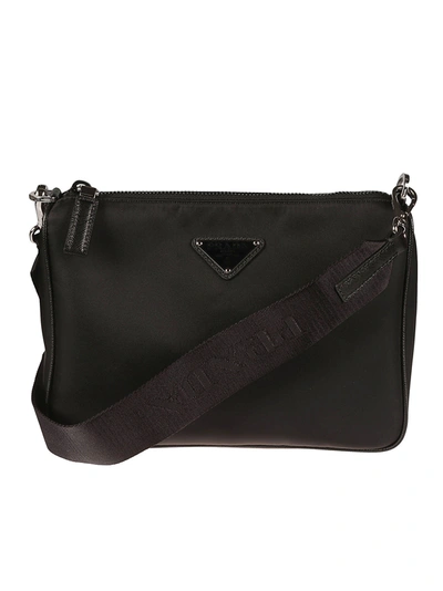 Shop Prada Logo Patch Top Zipped Crossbody Bag In Default Title
