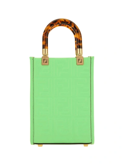 Shop Fendi Mini Sunshine Handbag In Edamame+os