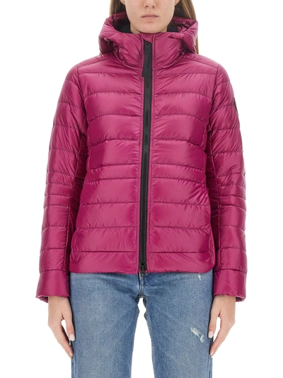 Shop Canada Goose Cypress Jacket With Logo In Fucsia
