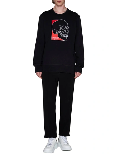 Shop Alexander Mcqueen Sweatshirt With Embroidered Logo In Black