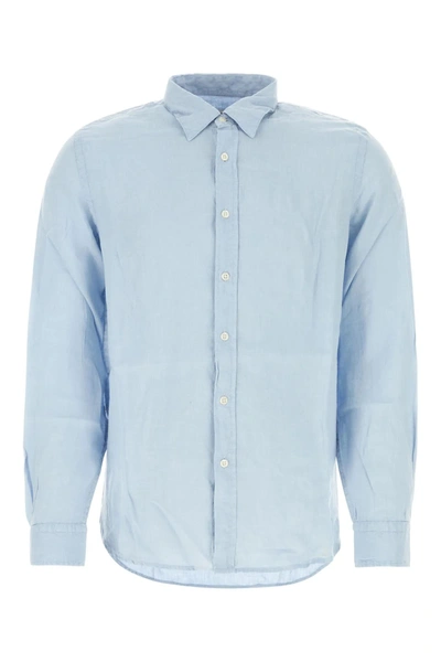 Shop Woolrich Light-blue Linen Shirt In Light Blue