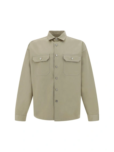 Shop Prada Monochrome Button Up Shirt In Natural