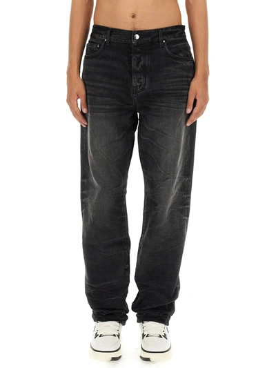 Shop Amiri Straight Fit Stack Jeans In Nero