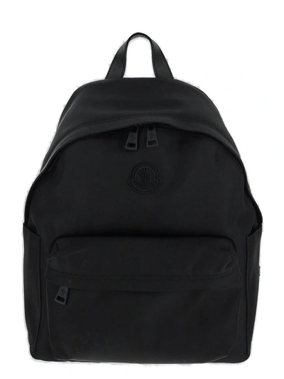 Shop Moncler Logo Patch Zipped Backpack In Nero