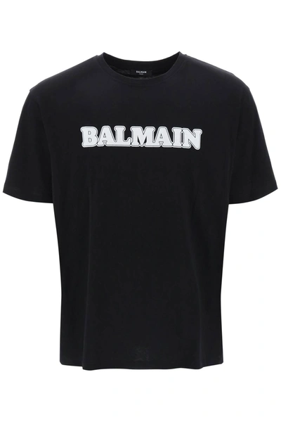 Shop Balmain R?tro T-shirt In Noir/blanc