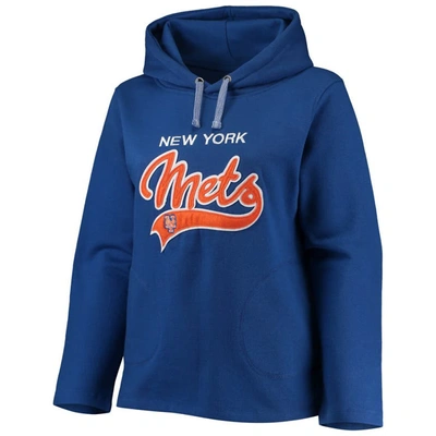 Shop Soft As A Grape Royal New York Mets Plus Size Side Split Pullover Hoodie