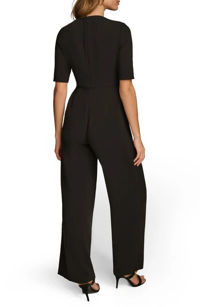 Shop Donna Karan Twist Front Straight Leg Jumpsuit In Black