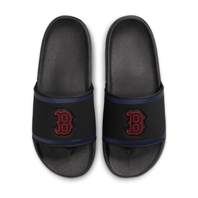 Shop Nike Boston Red Sox Off-court Wordmark Slide Sandals In Black