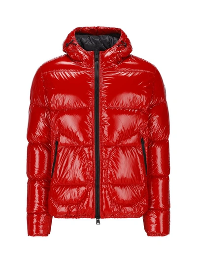 Herno Logo-patch Padded Puffer Jacket In Red