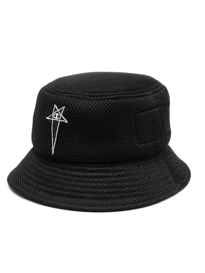 Shop Rick Owens X Champion Logo-embroidered Bucket Hat In Black
