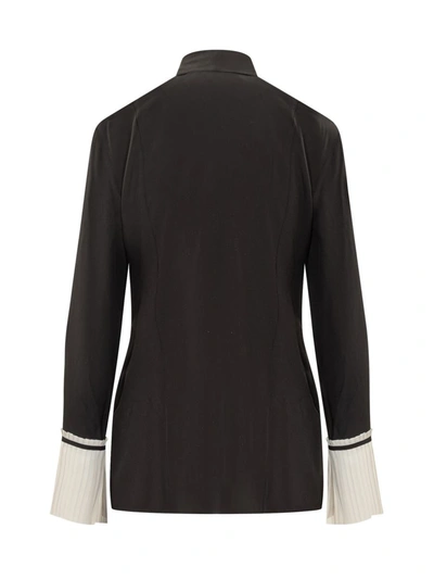 Shop Victoria Beckham Pleat Cuff Shirt In Black