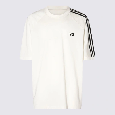 Shop Y-3 Black And White Cotton 3s T-shirt In Off White/black