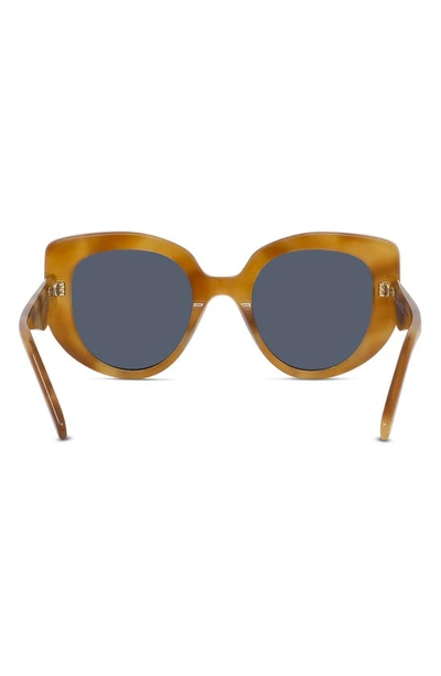 Shop Loewe Curvy 49mm Small Butterfly Sunglasses In Blonde Havana / Blue