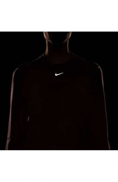 Shop Nike Dri-fit Swift Element Uv Running Top In Smokey Mauve/ Reflective Silv