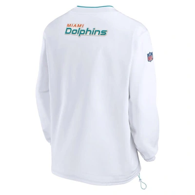 Shop Nike White Miami Dolphins Sideline V-neck Pullover Windbreaker