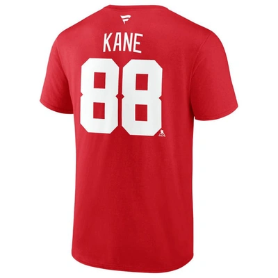 Shop Fanatics Branded Patrick Kane Red Detroit Red Wings Authentic Stack Name & Number T-shirt