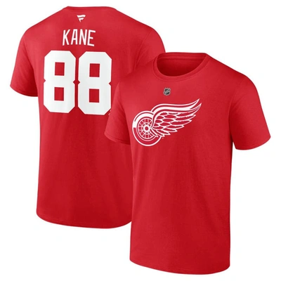Shop Fanatics Branded Patrick Kane Red Detroit Red Wings Authentic Stack Name & Number T-shirt