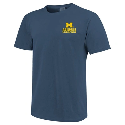 Shop Image One Navy Michigan Wolverines College Football Playoff 2023 National Champions Groovy Comfort Colors T-sh