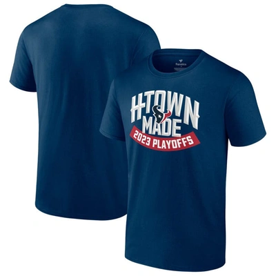 Shop Fanatics Branded Navy Houston Texans 2023 Nfl Playoffs H-town Made T-shirt