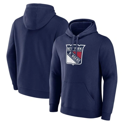 Shop Fanatics Branded Navy New York Rangers Alternate Graphic Fleece Pullover Hoodie