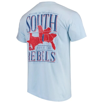 Shop Image One Light Blue Ole Miss Rebels Welcome To The South Comfort Colors T-shirt