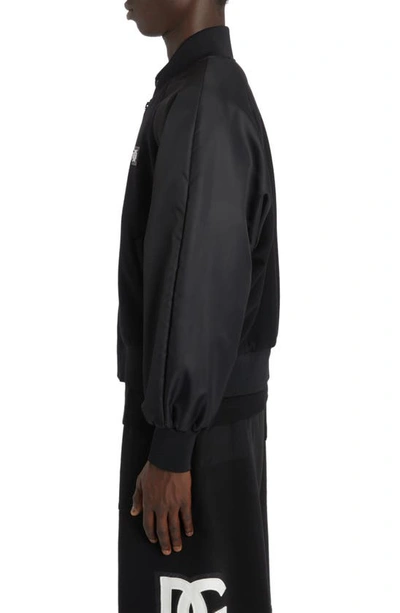 Dolce & Gabbana Bomber Jacket With Logo In Nero