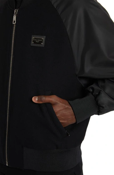 Dolce & Gabbana Bomber Jacket With Logo In Nero