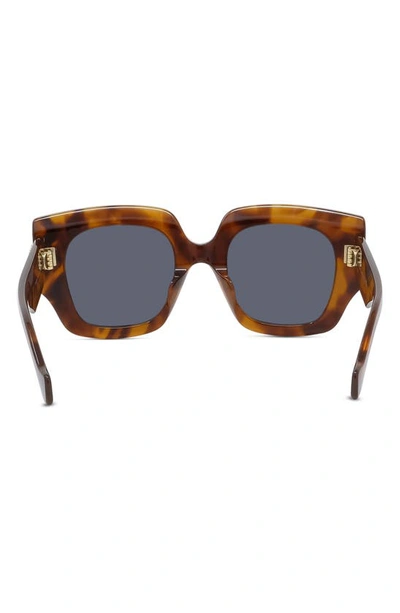 Shop Loewe Anagram 50mm Small Geometric Sunglasses In Blonde Havana / Blue
