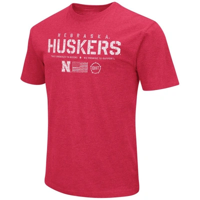 Shop Colosseum Scarlet Nebraska Huskers Oht Military Appreciation Flag 2.0 T-shirt